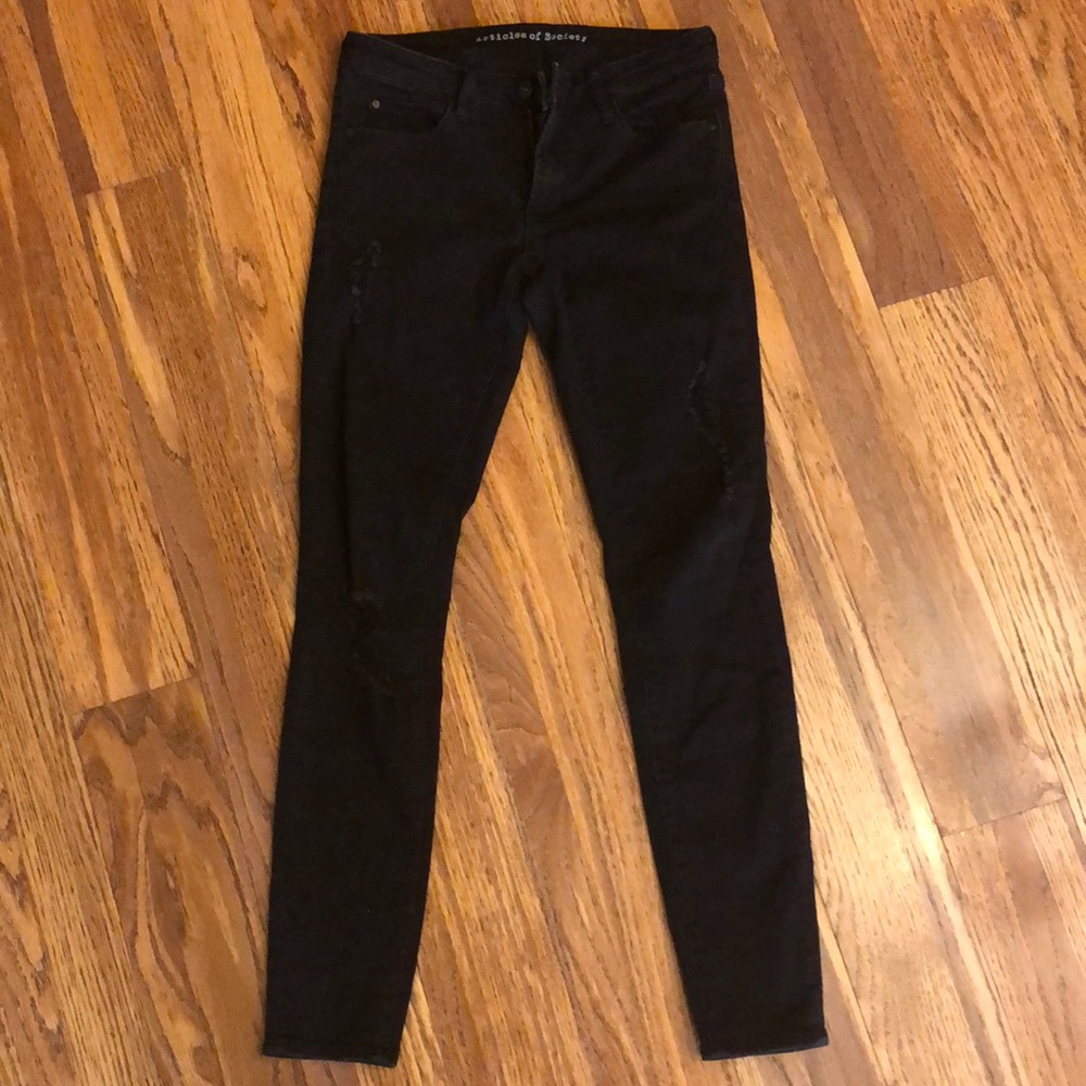 Black Distressed Articles of Society Denim